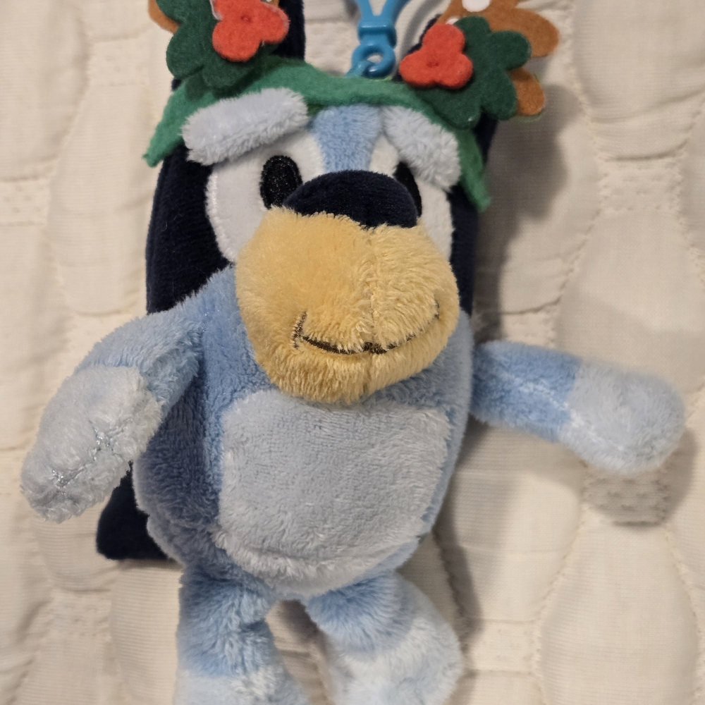 Blue and White Stuffed Animal Toy